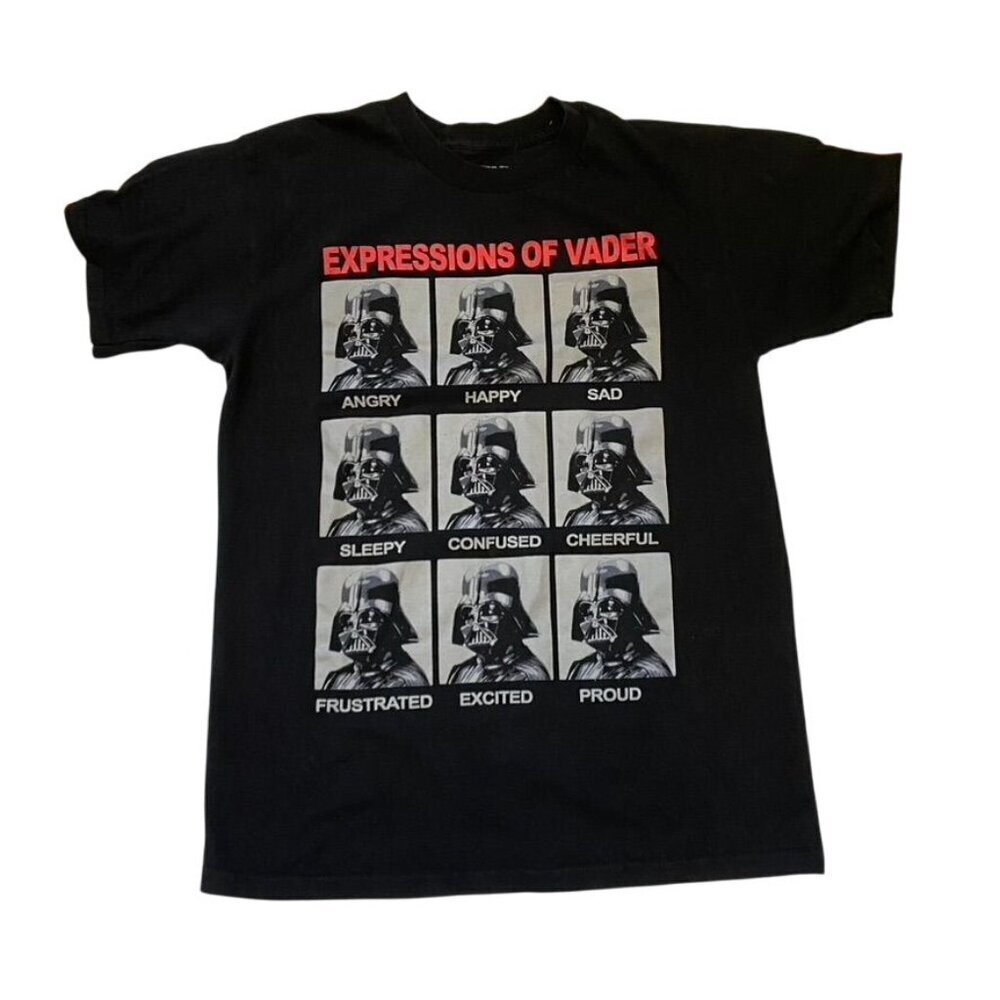 Star Wars Mad Engine Expressions Of Vader Black T-Shirt Size Medium